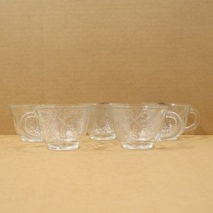 2/$20 Set of 5 Punch Cups Indiana Glass Princess Clear Pattern Pressed Glass
